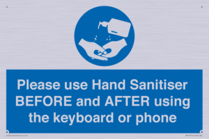 Please use Hand Sanitiser BEFORE and AFTER using the keyboard or phone